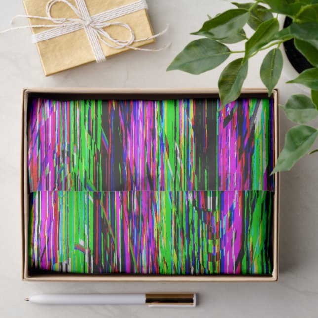 Papel De Seda Glitch tech abstract pattern (Presente)