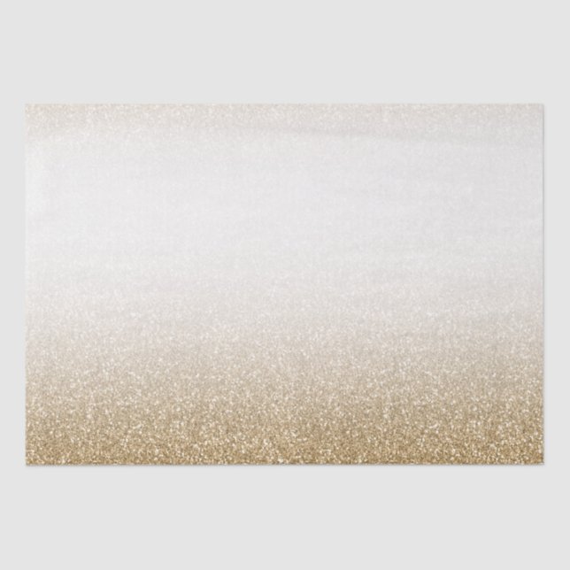 Papel De Seda Glitter branco Dourado (Frente )