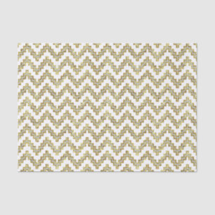 Papel De Seda Glitter Branco Ikat Chevron Sobre Fundo Branco