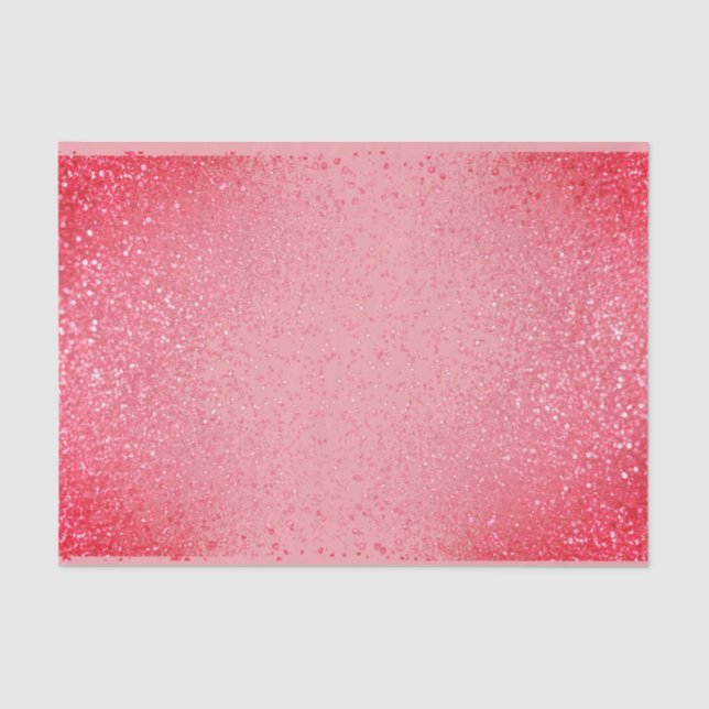 Papel De Seda Glitter Coral em Fundo Coral de Ombre (Frente )