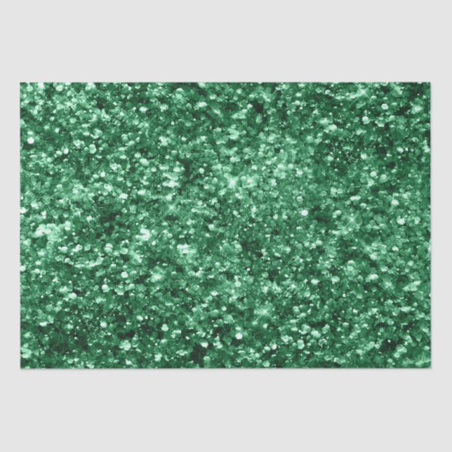 Papel De Seda Glitter de Natal de Férias Verdes Sparkly (Frente )