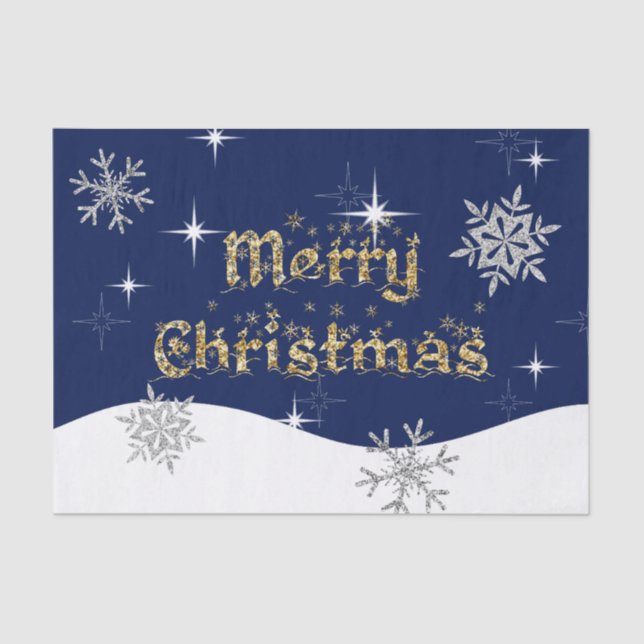 Papel De Seda Glitter de Natal Simples Elegante (Frente )