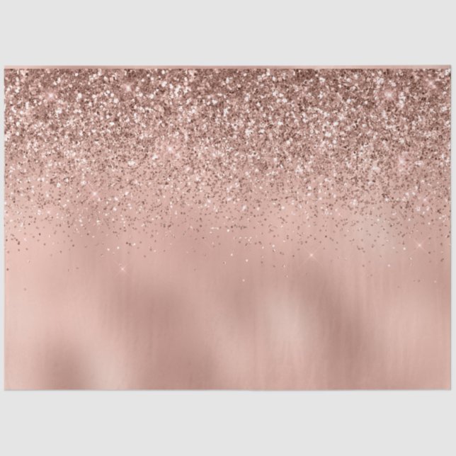 Papel De Seda Glitter Dourado Rosa (Frente )