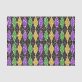 Papel De Seda Glitter Mardi Gras Harlequin Argyle