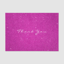 Glitter Obrigado Fochsia Quente-Rosa Rosa Branco