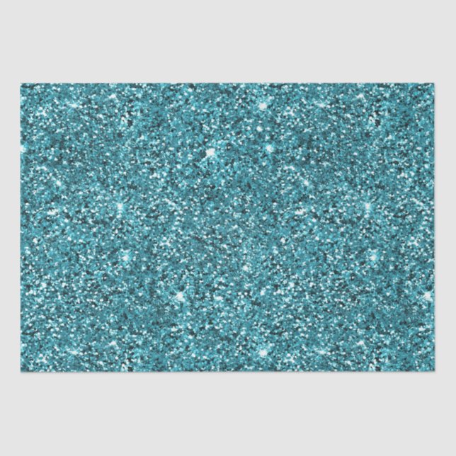Papel De Seda Glitter Verde-Teal (Frente )