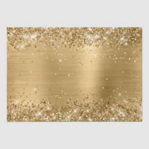 Papel De Seda Glittery Dourado Foil Ombre