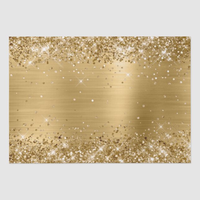 Papel De Seda Glittery Dourado Foil Ombre (Frente )