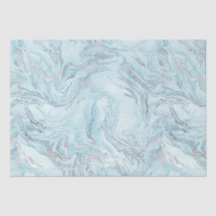 Papel De Seda Glitz Azul Silver Marble Glitz