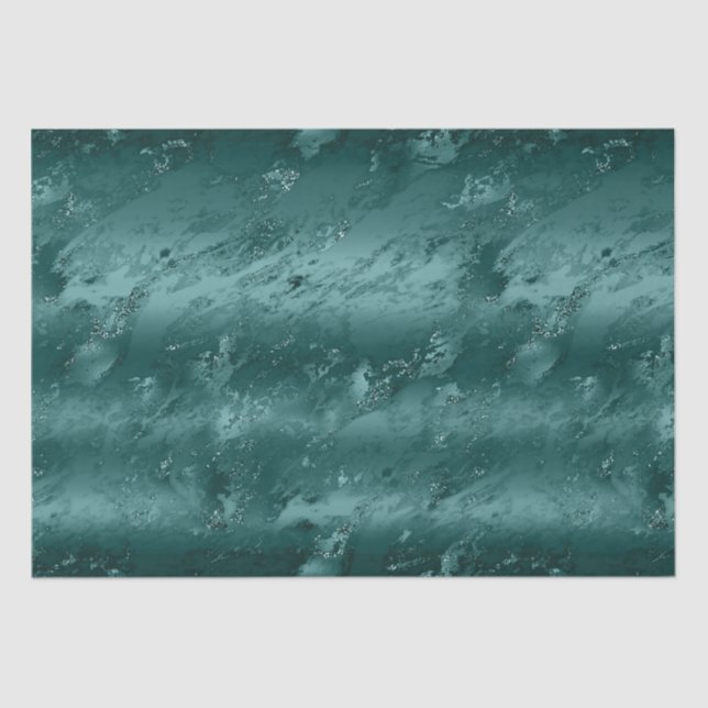 Papel De Seda Glitzy Emerald Green Ombre Marble (Frente )