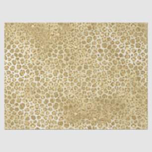 Papel De Seda Glitzy Glam Dourada Glitter Leopardo