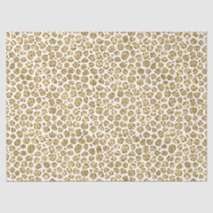 Papel De Seda Glitzy Glam Dourado White Gliter Impressão Leopar