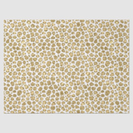 Papel De Seda Glitzy Glam Dourado White Gliter Impressão Leopard