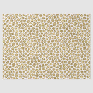 Papel De Seda Glitzy Glam Dourado White Gliter Impressão Leopard