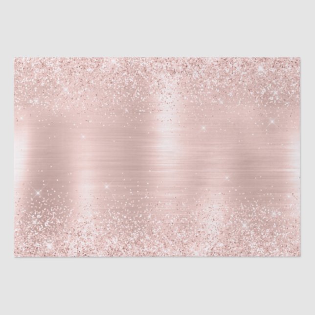 Papel De Seda Glitzy Glam Feminino Rosa Bege Brilho Casamento (Frente )