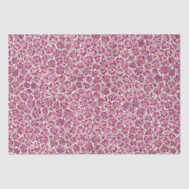 Papel De Seda Glitzy Glam Glitter Glitter Leopard (Frente )