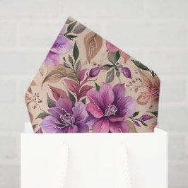Papel De Seda Gloriosas Azaléias Roxas e Malvas