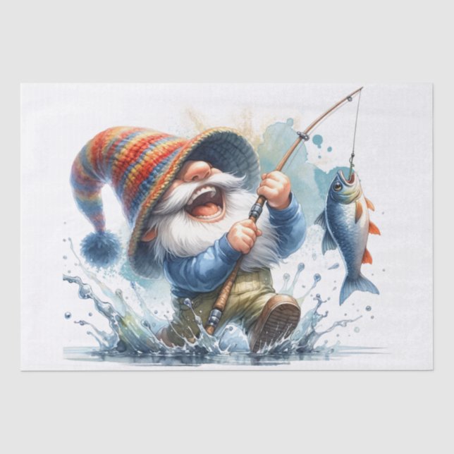 Papel De Seda Gnomo de Pesca (Frente )
