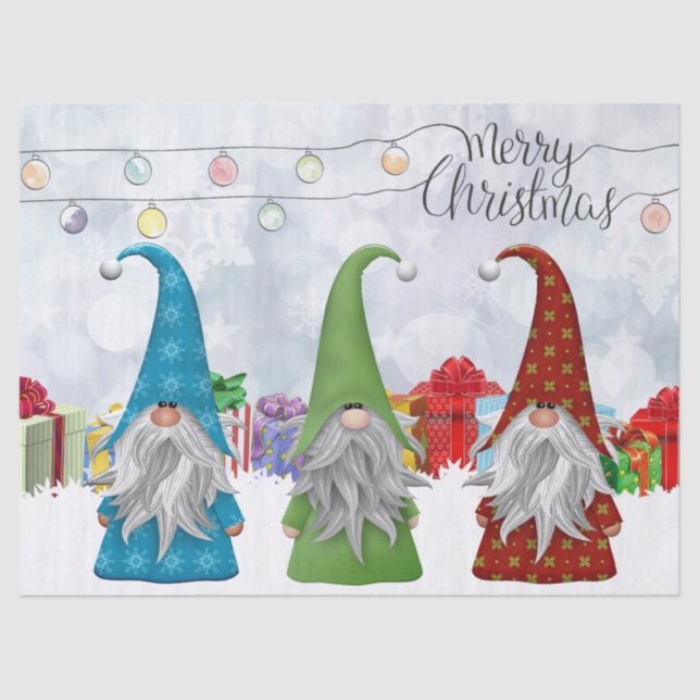 Papel De Seda Gnomos de Natal (Frente )