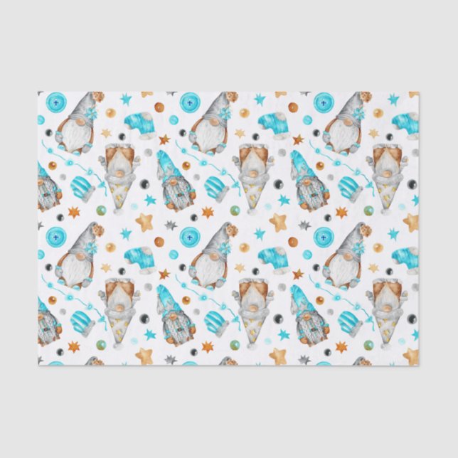 Papel De Seda Gnomos de Natal com Cortes Russos (Frente )