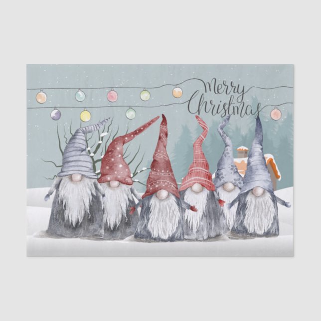 Papel De Seda Gnomos de Natal Hygge (Frente )