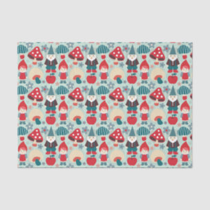 Papel De Seda Gnomos e Cogumelos Modernos