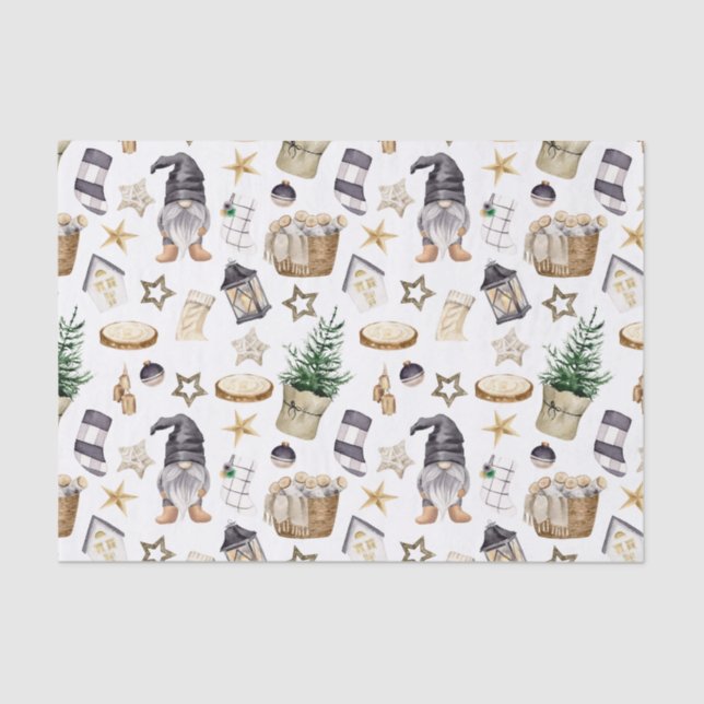 Papel De Seda Gnomos e Decorações Russos do Natal (Frente )