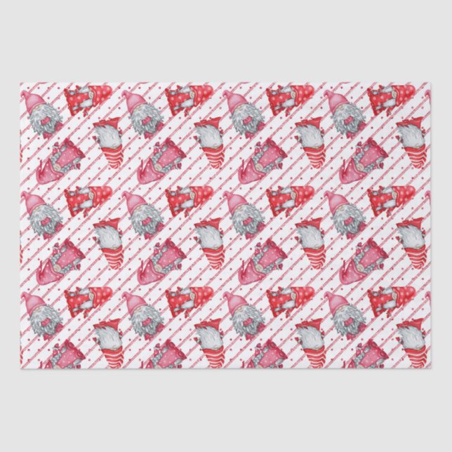 Papel De Seda Gnomos Em Vermelho De Natal (Frente )