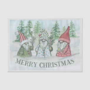 Papel De Seda Gnomos Florestados de Natal