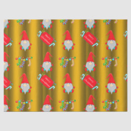 Papel De Seda Gnomos lindos, Dourado Natal