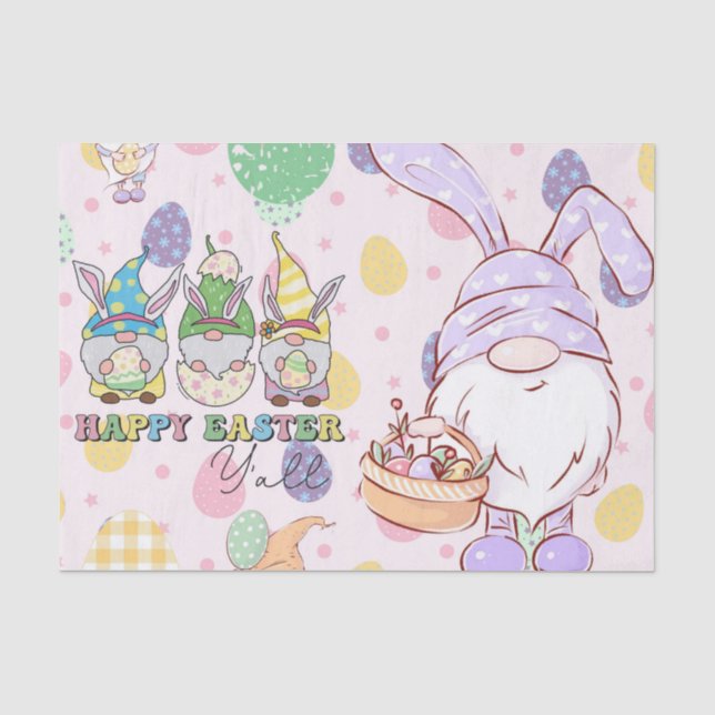 Papel De Seda Gnomos Pastel Diem - Feliz Páscoa, gente! (Frente )