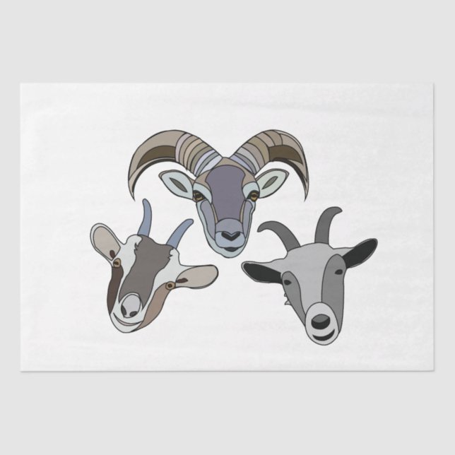 Papel De Seda Goat Animal Funny Goat (Frente )