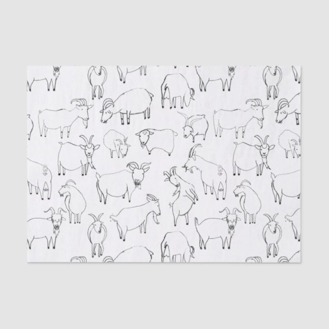 Papel De Seda Goats Playing - Transparente (escolha sua) (Frente )