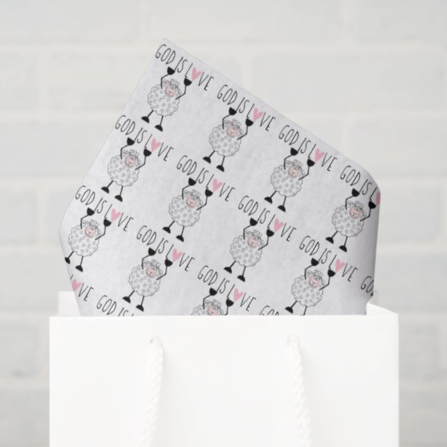 Papel De Seda "God is LOVE" Tissue Paper (Sacola de presentes)