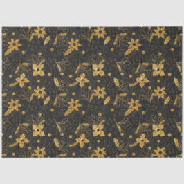 Papel De Seda Gold and Black Christmas Poinsettia Flowers