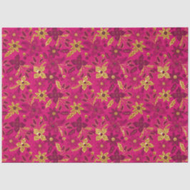 Papel De Seda Gold and Pink Christmas Poinsettia Flowers