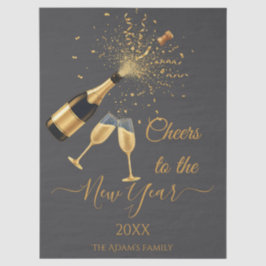 Papel De Seda Gold Champagne Cheers New Year