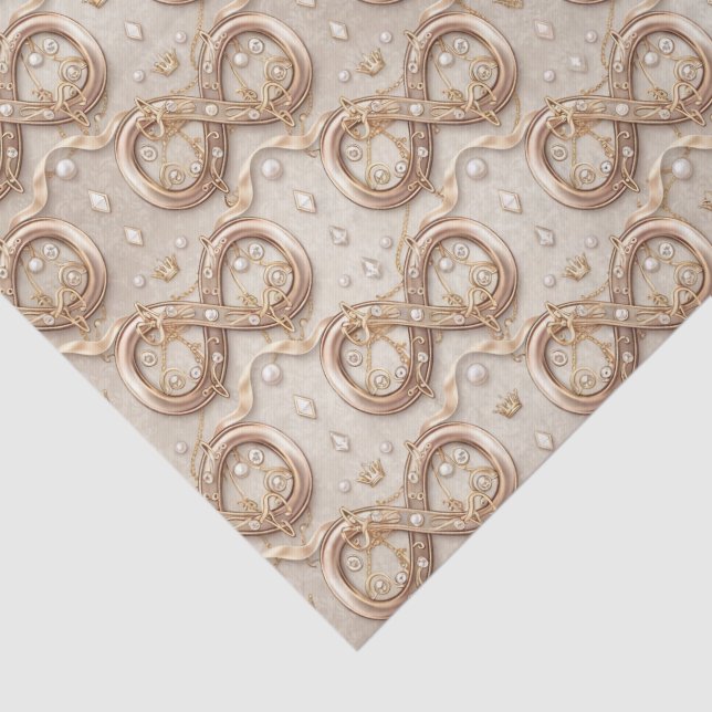 Papel De Seda Gold Infinity Wedding Tissue Paper (Detalhes)