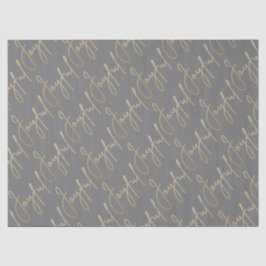 Papel De Seda Gold JOYFUL Script on Grey