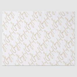 Papel De Seda Gold JOYFUL Script on White