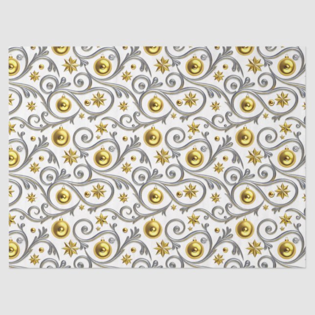 Papel De Seda Gold & Silver Swirl Elegance (Frente )