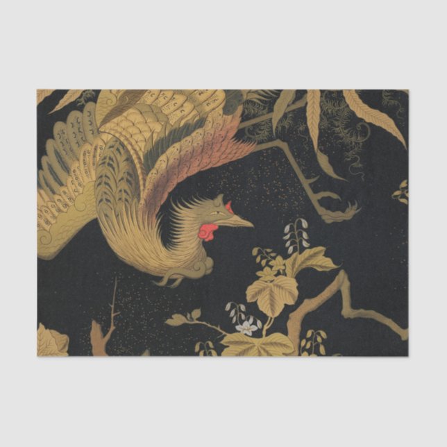 Papel De Seda Golden Bird Japanese Classic Antique (Frente )