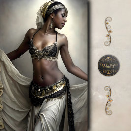 Papel De Seda Golden Dancer in Regal Beadwork Decoupage 