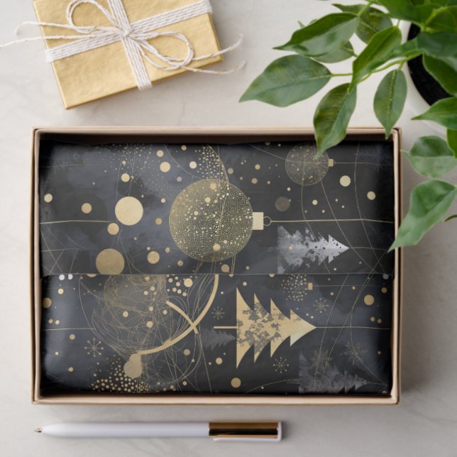 Papel De Seda Golden Noir Christmas  (Presente)