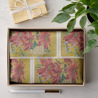 Papel De Seda Golden Poinsettia | Fine Art Christmas