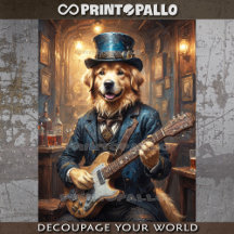 Golden Retriever vitoriano com guitarra elétrica !