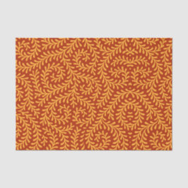 Papel De Seda Golden Yellow Leafy Vine Pattern 