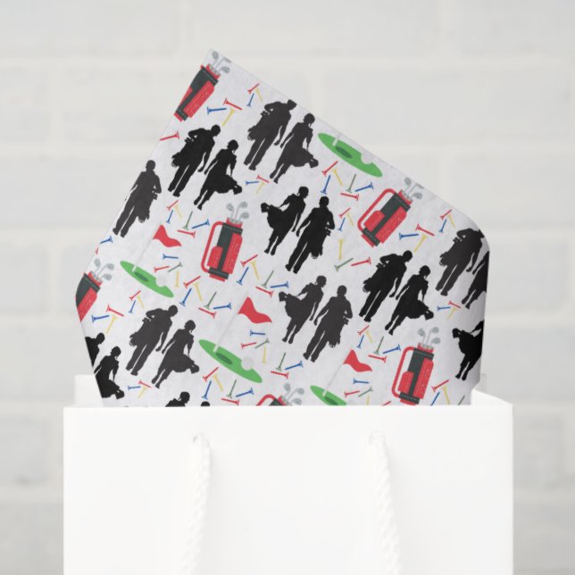 Papel De Seda Golf Couple Tissue Paper (Sacola de presentes)