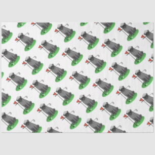 Papel De Seda Golf Pug Jogando Golfe (preto), Cachorro Bonito En
