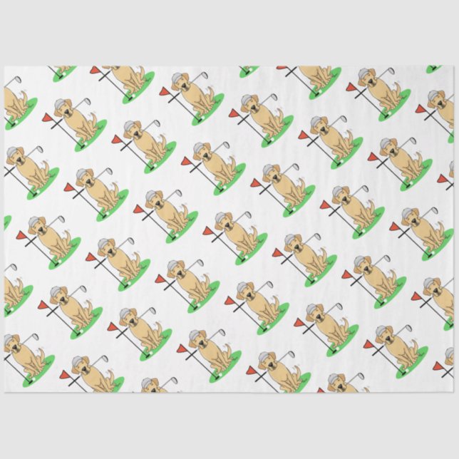 Papel De Seda Golf Yellow Labrador Retriever (yel 3) Cachorro -  (Frente )